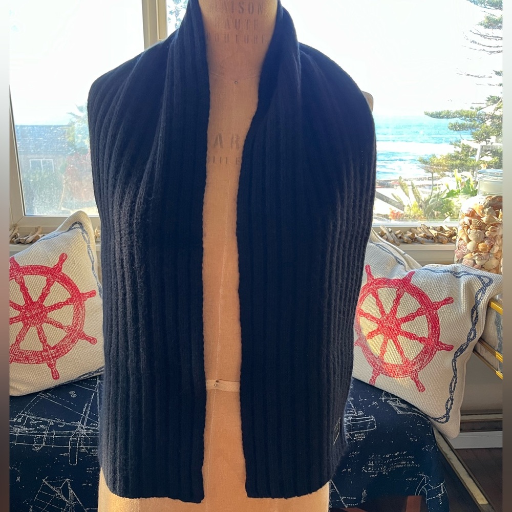 COACH Vintage Black Rayon/Lambswool/Cashmere/Angora Scarf